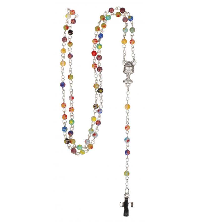 Rosenkrans Med Smaa Farverige Milleflori Perler OnlyByGrace