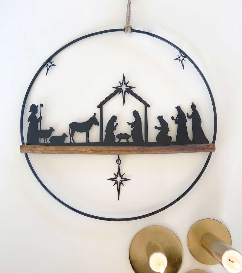 Rund Julekrybbe ophæng 30 cm OnlyByGrace