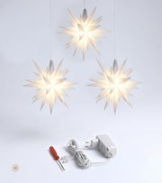 Sæt a 3 Herrnhuter Stjerner, Hvid, 13 cm LED, incl. adapter