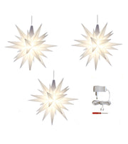Sæt a 3 Herrnhuter Stjerner, Hvid, 13 cm LED, incl. adapter