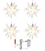 Sæt a 4 Herrnhuter Stjerner, Hvid, 13 cm LED, incl. adapter