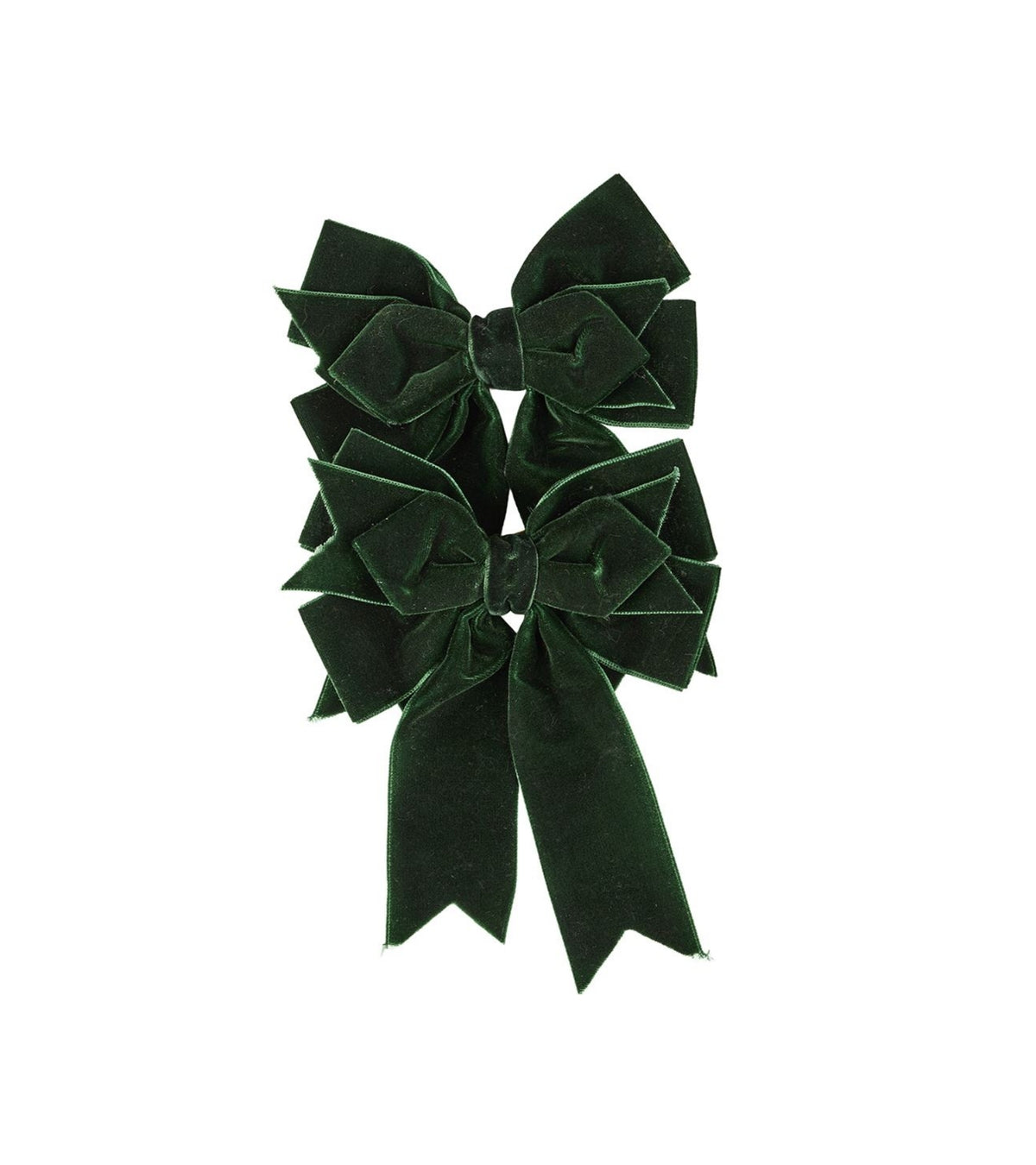 Sæt af 2 velour sløjfer, 15 cm, Grøn