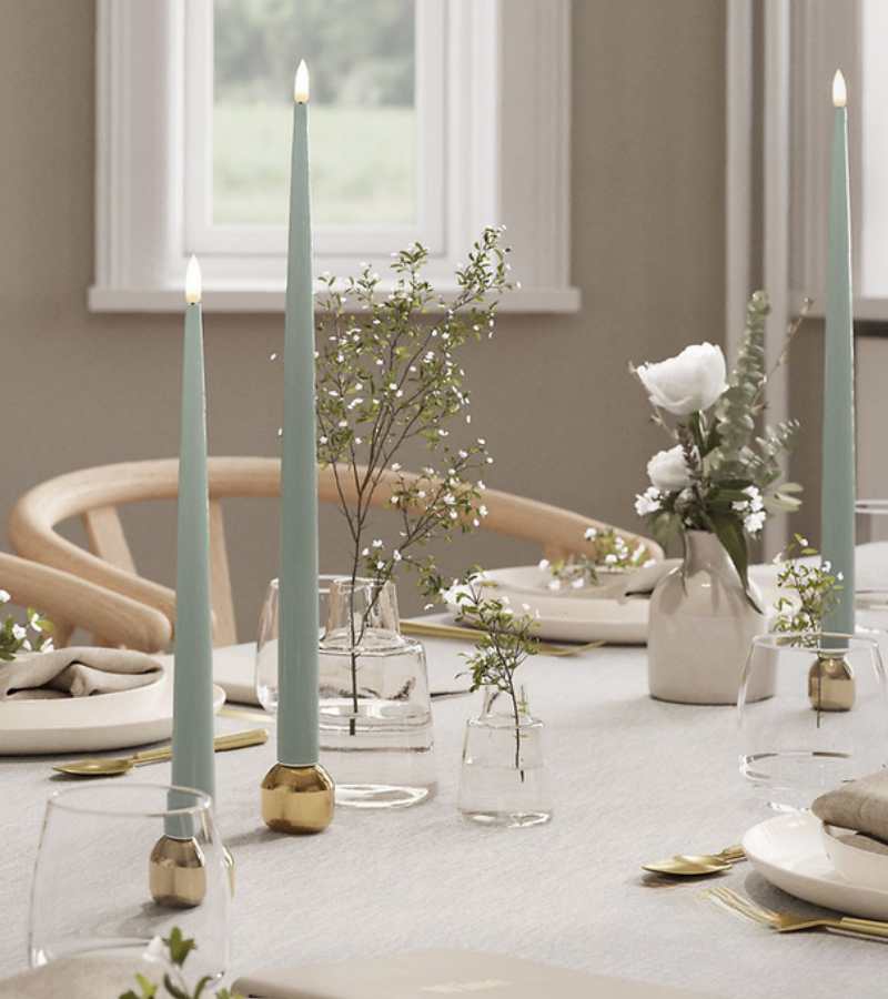 Sage green LED kertelys Deluxe homeart OnlyByGrace