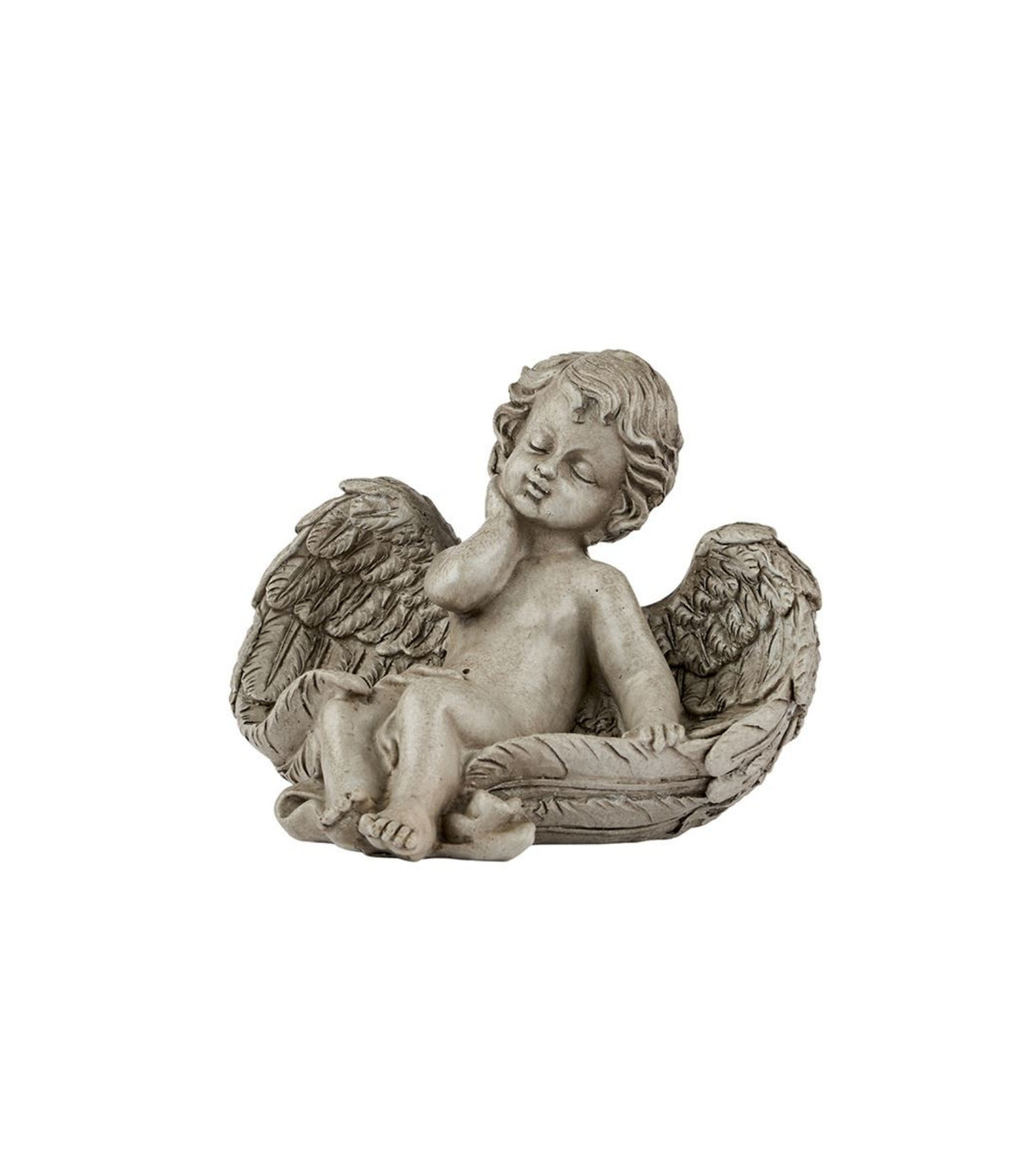 Siddende engel, 10 cm, Antik