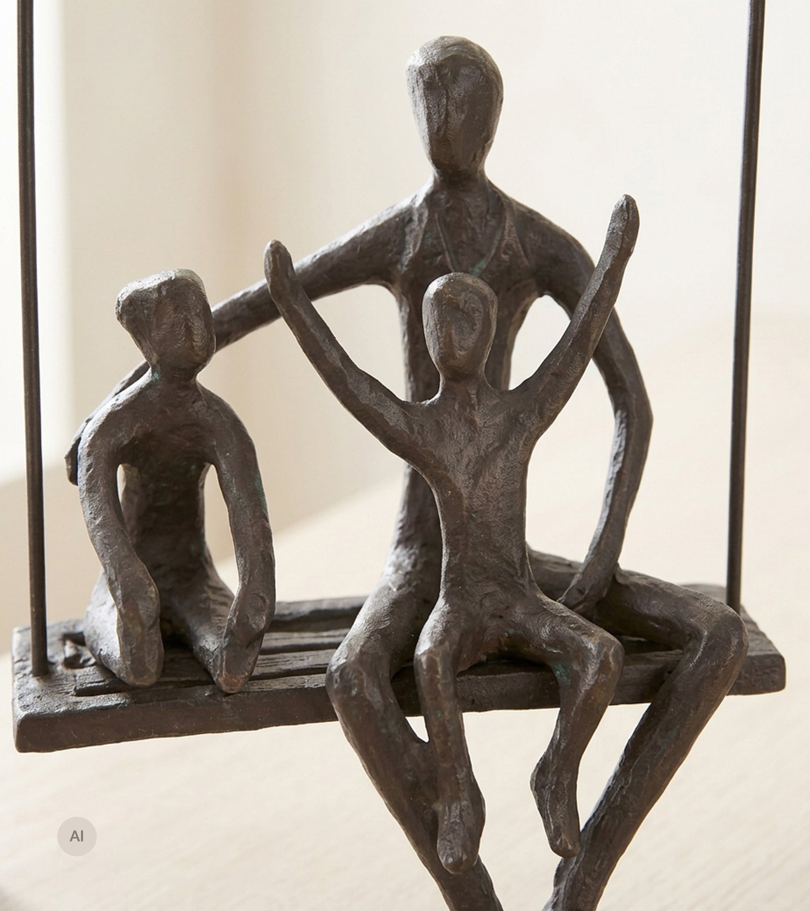 Skulptur, Far gynger med børn