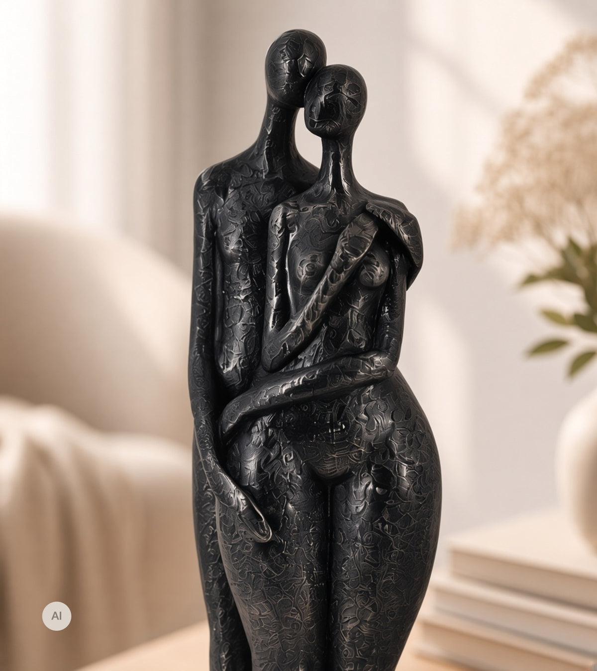Skulptur, Kærlighed og runde former, 31 cm