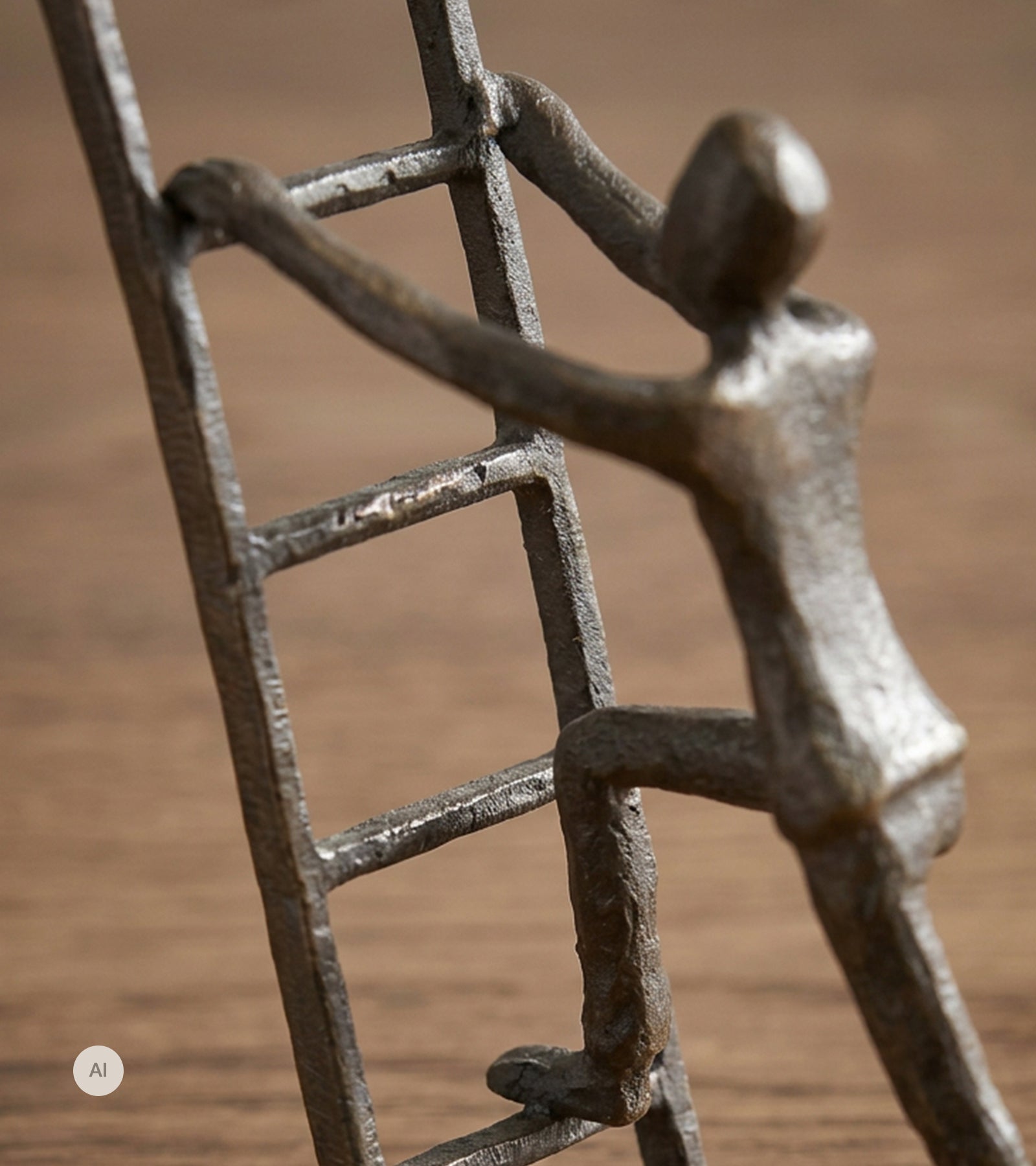 Skulptur: Trapper, Jern, 34 cm