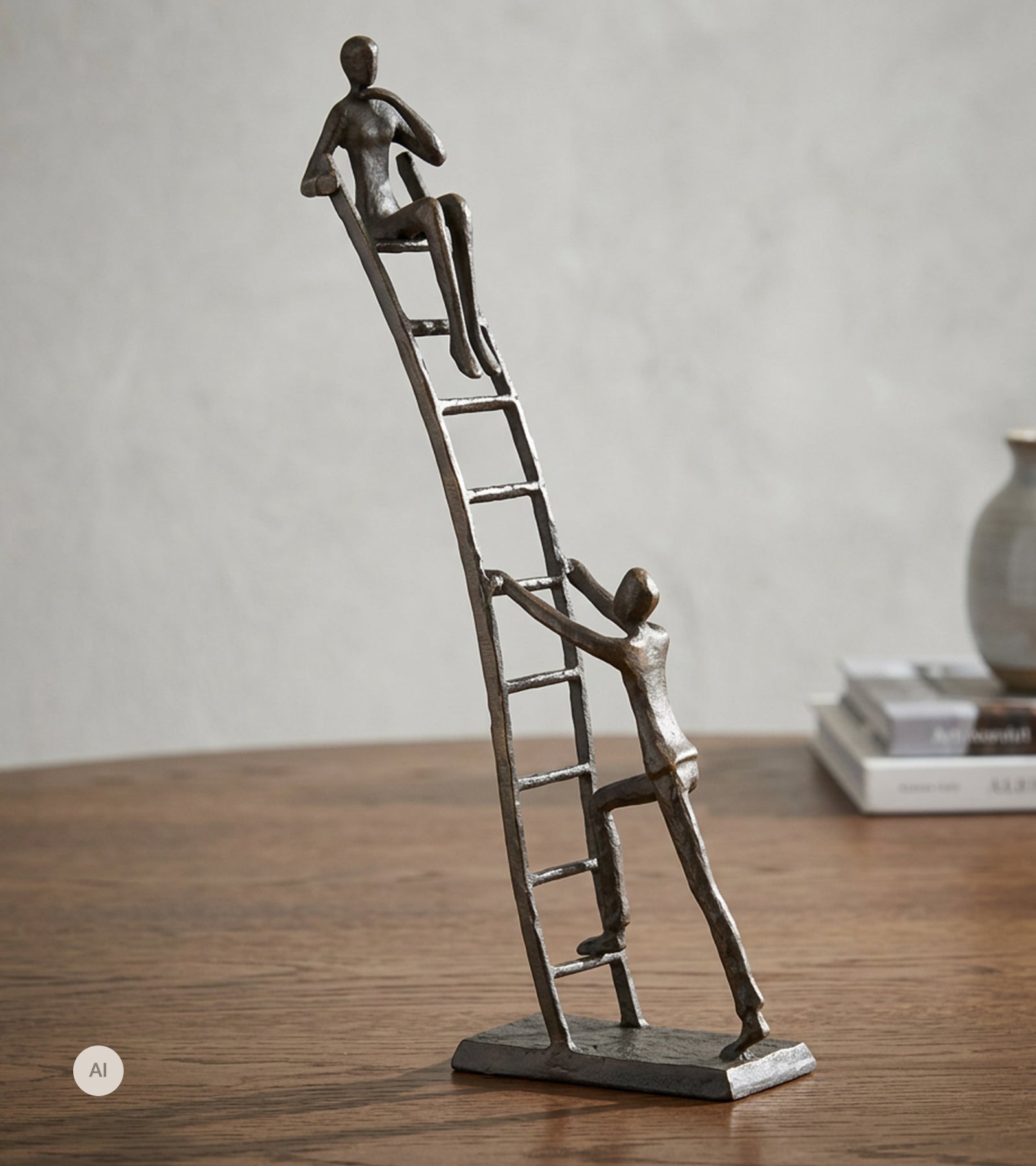 Skulptur: Trapper, Jern, 34 cm
