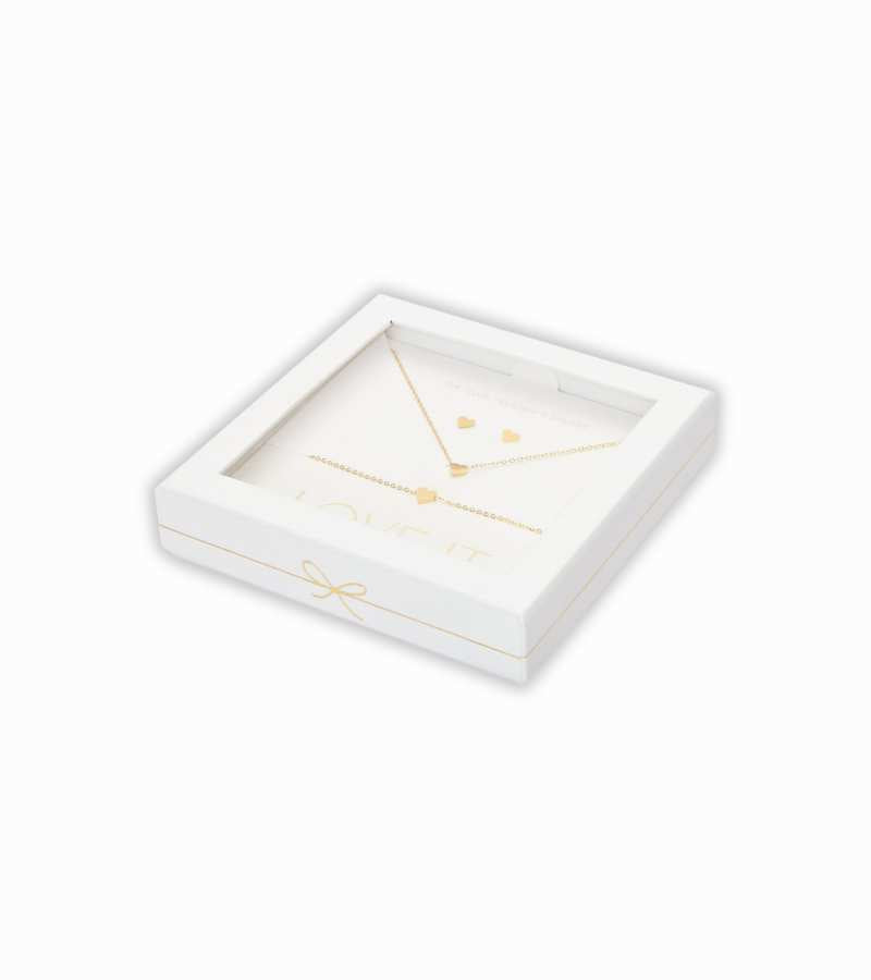 Smykkesæt LOVE IT engle guld OnlyByGrace