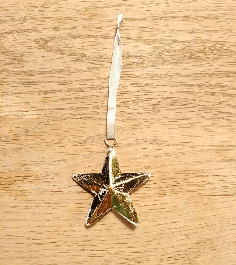 Stjerne Ophaeng Hvid Og Guld OnlyByGrace
