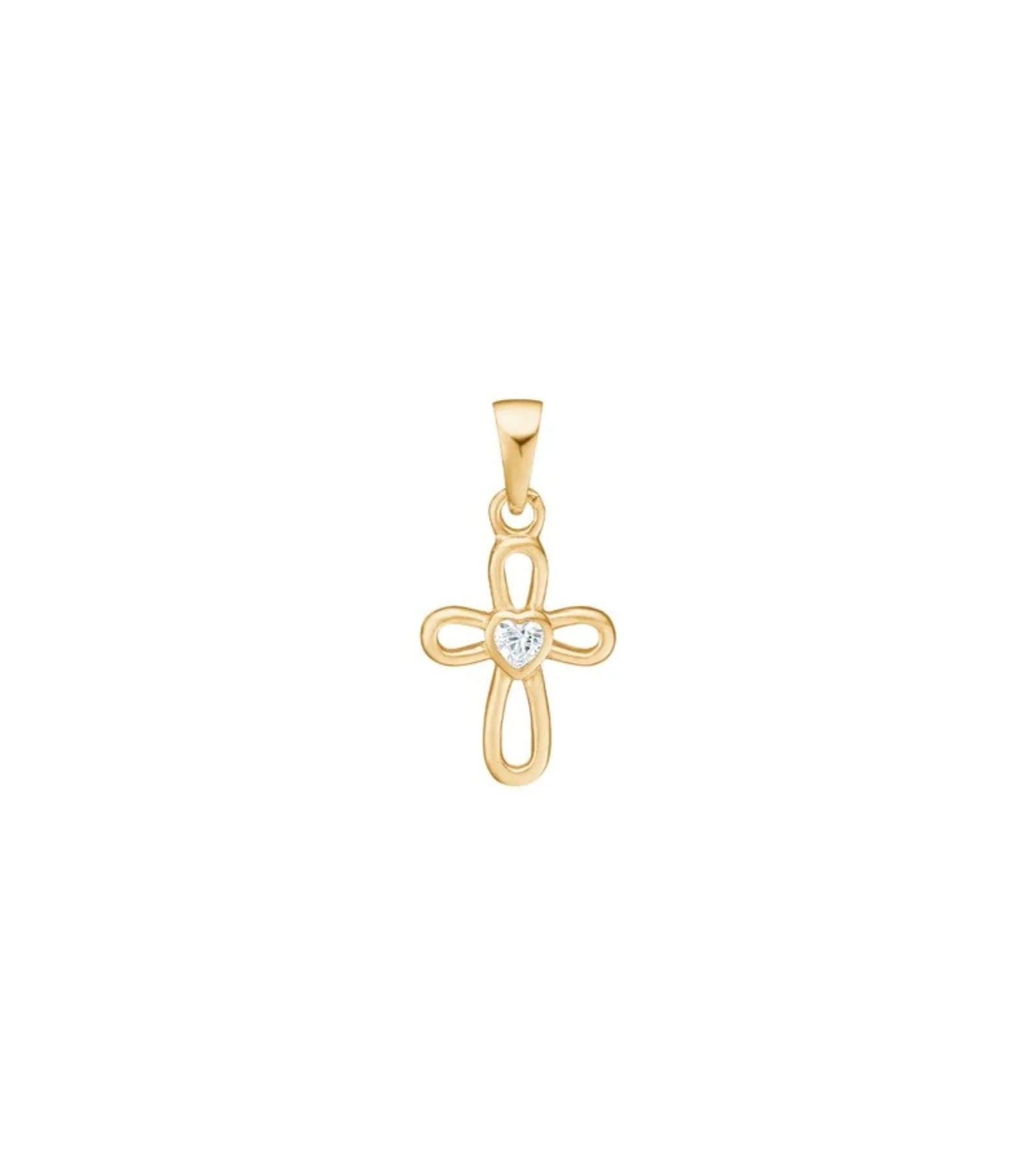 Vedhæng, Kors, Forgyldt, 16x10 mm