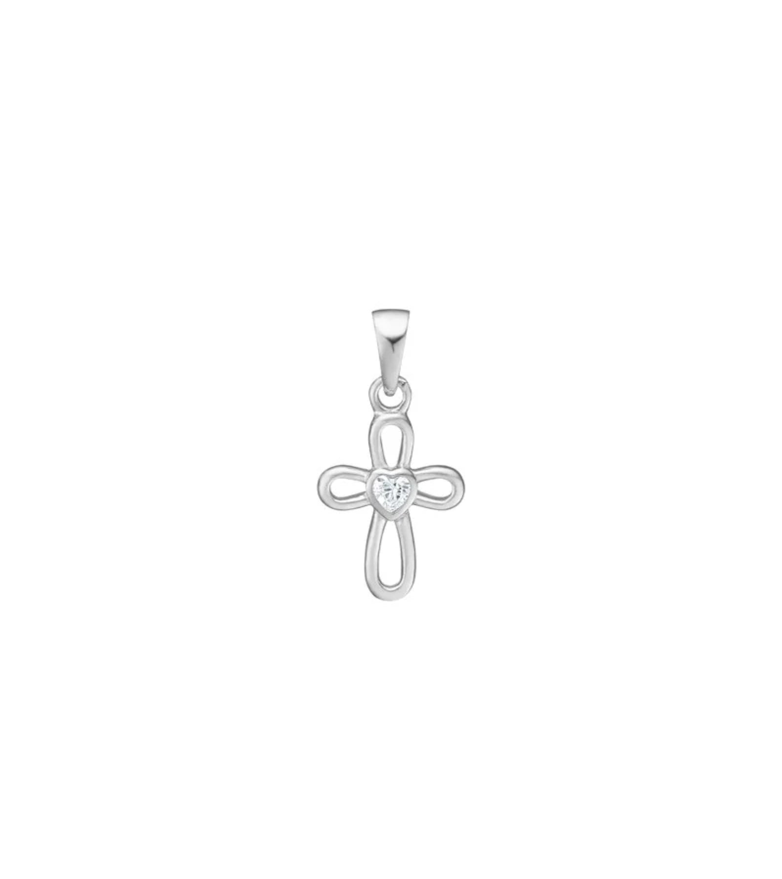 Vedhæng, Kors, Sølv, 16x10 mm