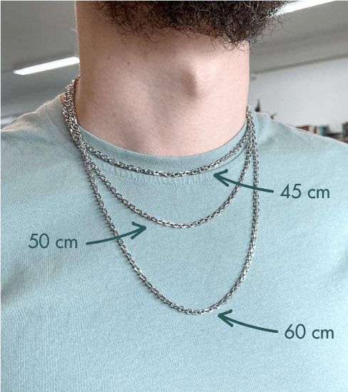 Ankerhalskæde, Stål 3 mm
