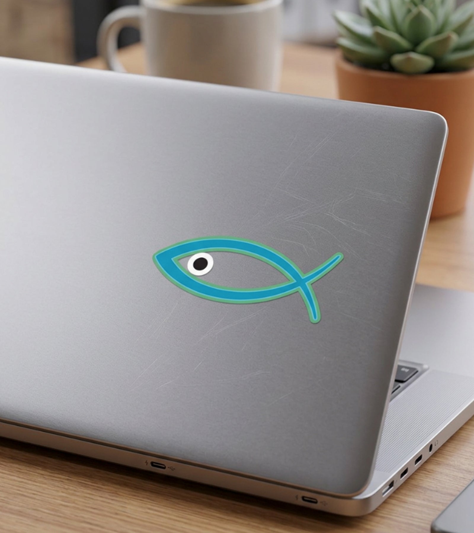 Klistermærke, Blå ichthys Sticker