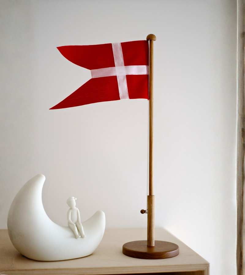 Bordflaggstang i eik, 39 cm