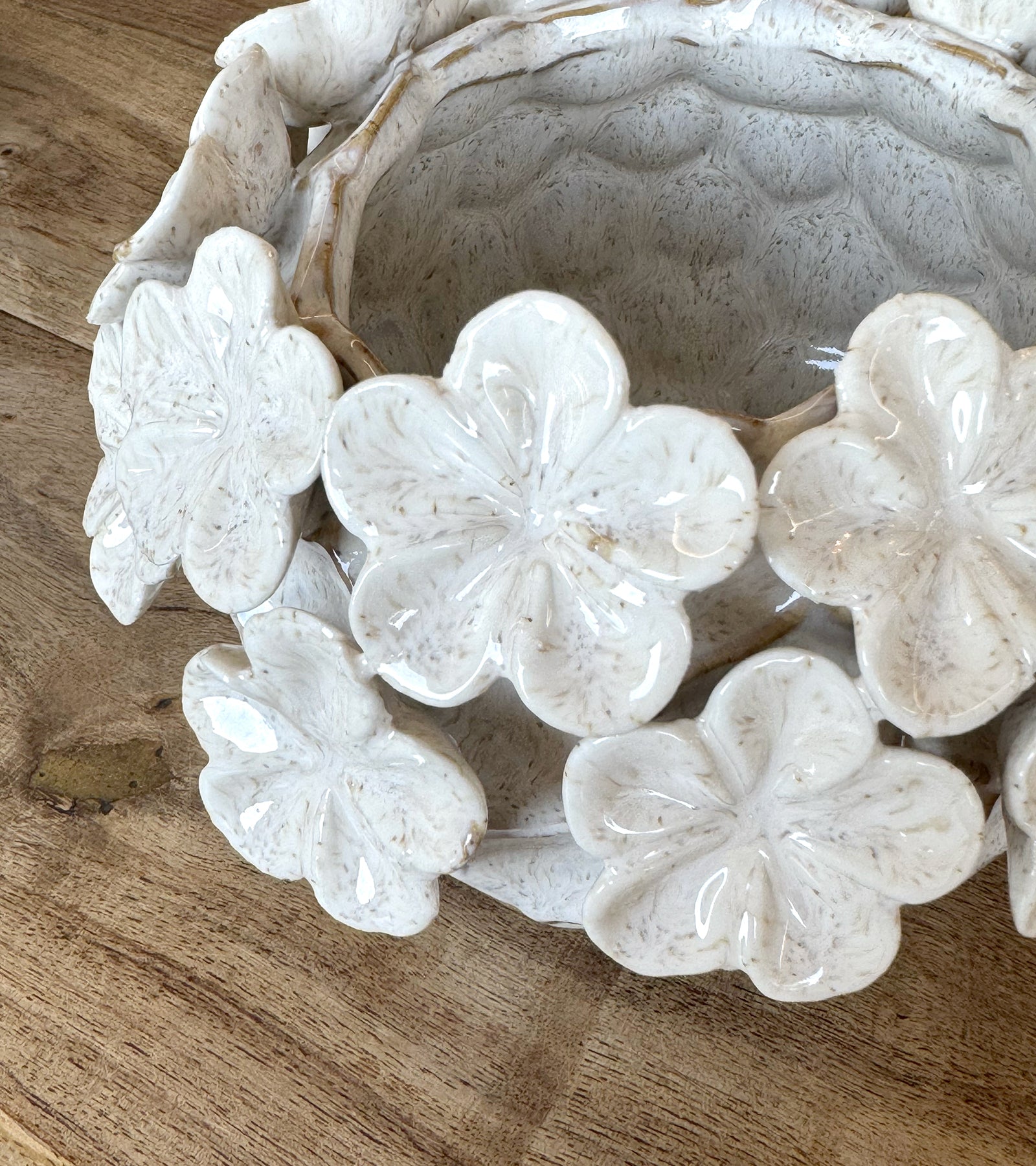 Potte, Creme Blomster Fiona skjuler, dia 17cm