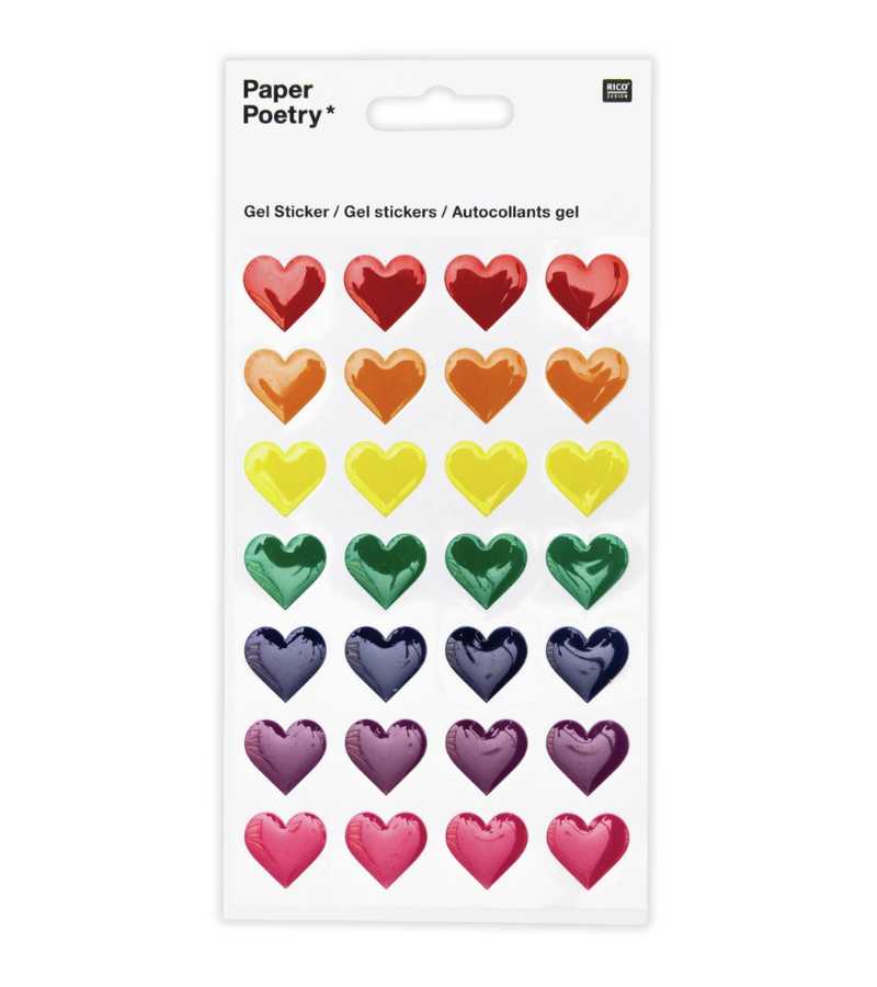 gelé klistermærker hjerter multifarve store OnlyByGrace