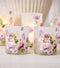 Glassfat med sommerblomster, 8 cm