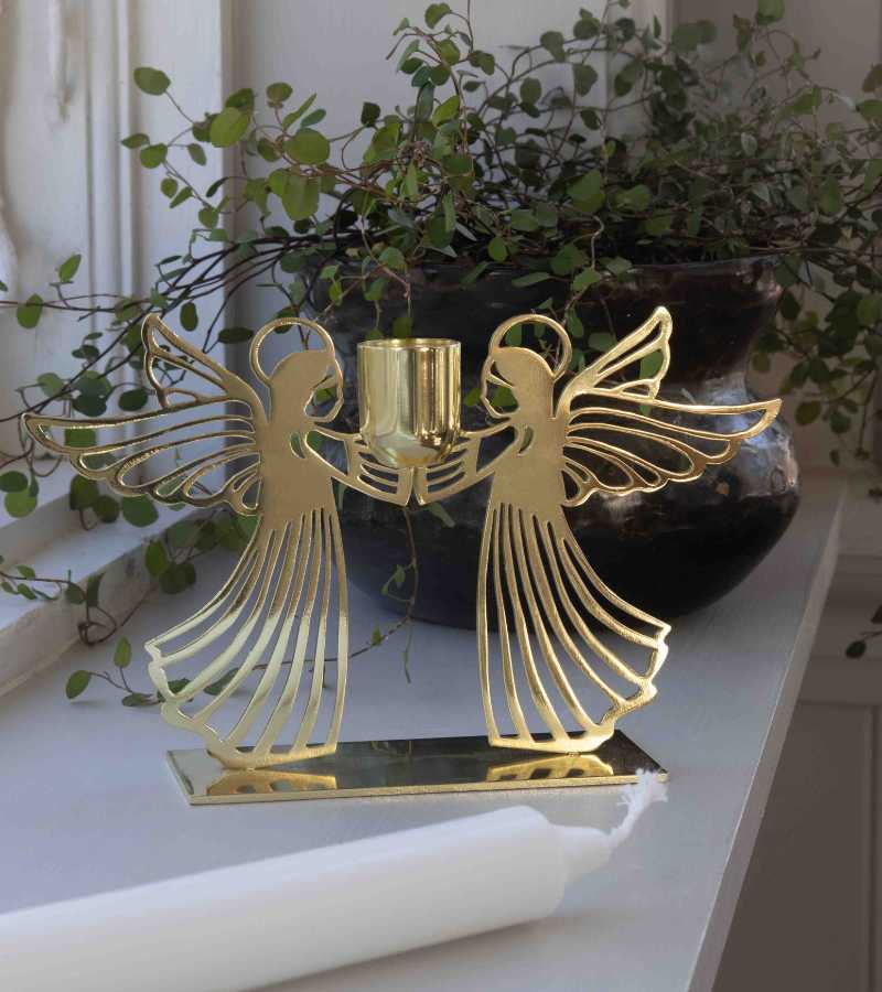 lysestage med engle guld OnlyByGrace