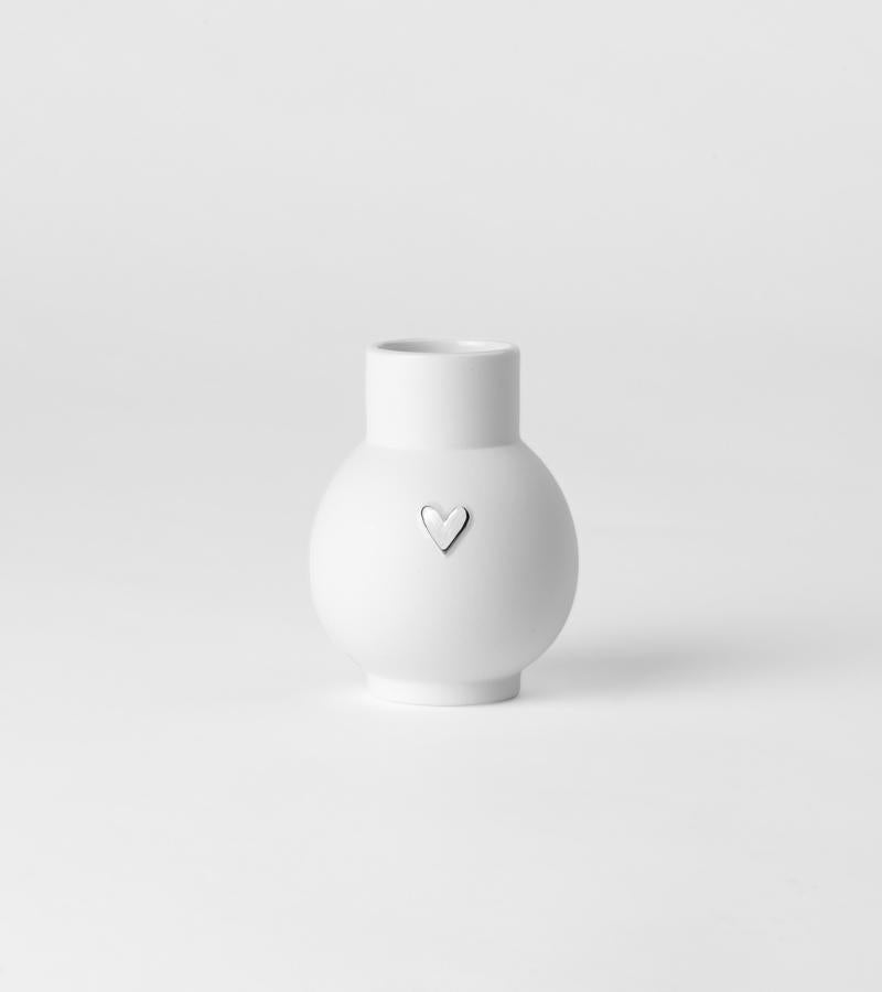mini kuglevase sølv hjerte OnlyByGrace