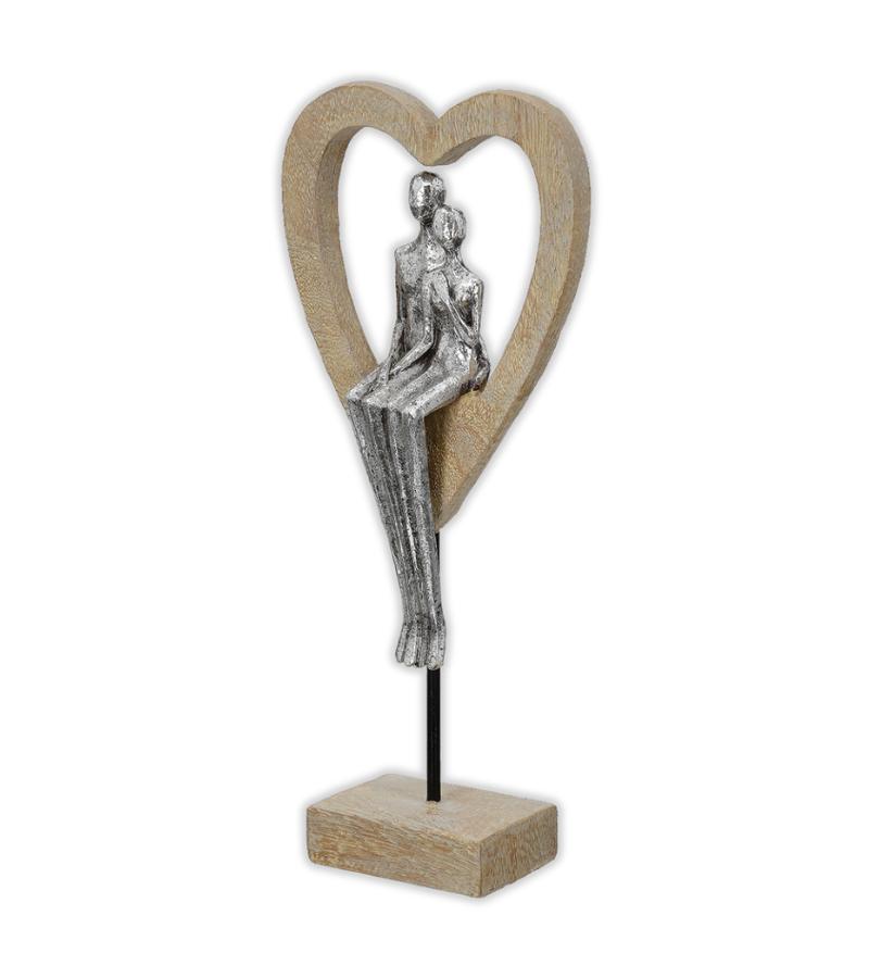 Skulptur Hjerte med par, sølv