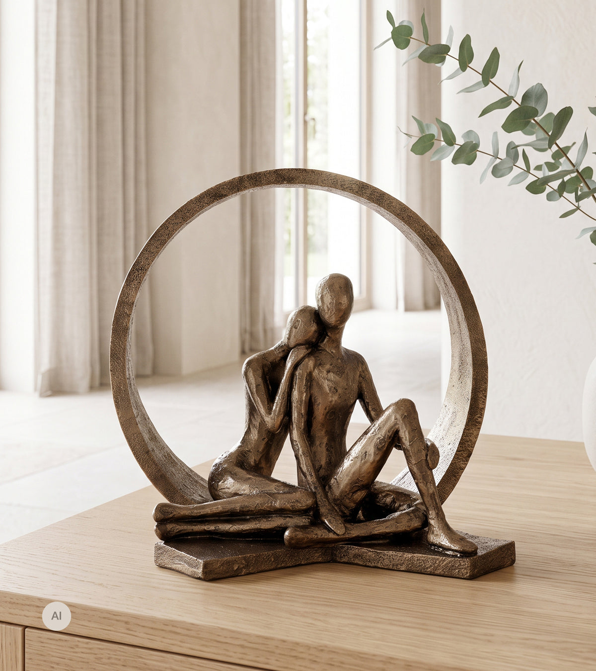 Skulptur, Par Fortrolighed, H 30 cm