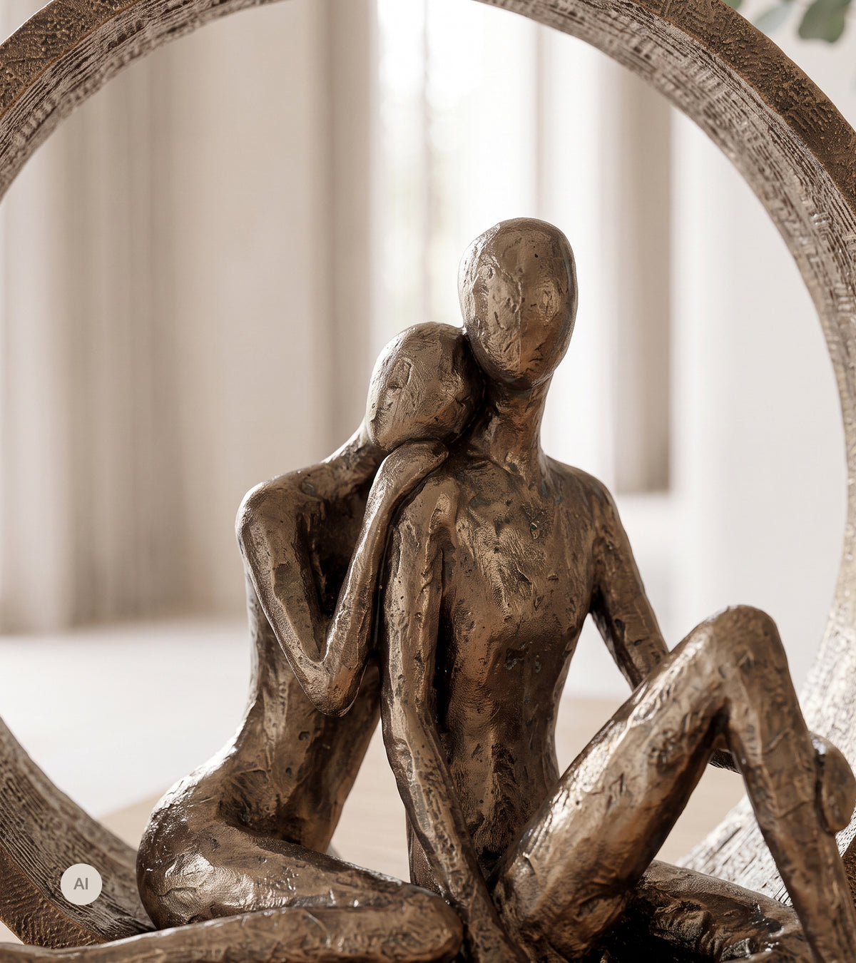Skulptur, Par Fortrolighed, H 30 cm