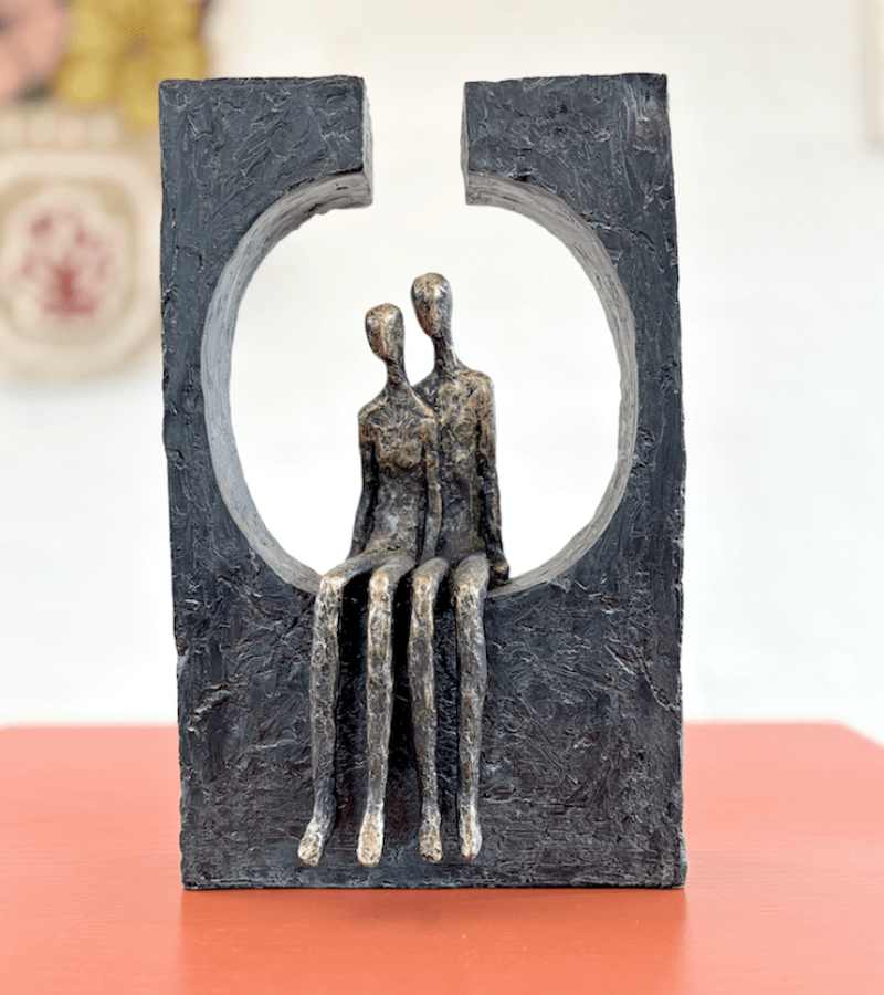 Skulptur, Sammenhold - tiden er kostbar, H 27 cm