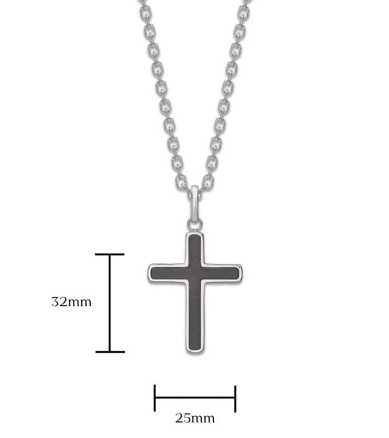 stålkors sort carbon kæde OnlyByGrace