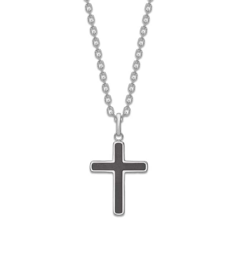stålkors sort carbon kæde OnlyByGrace