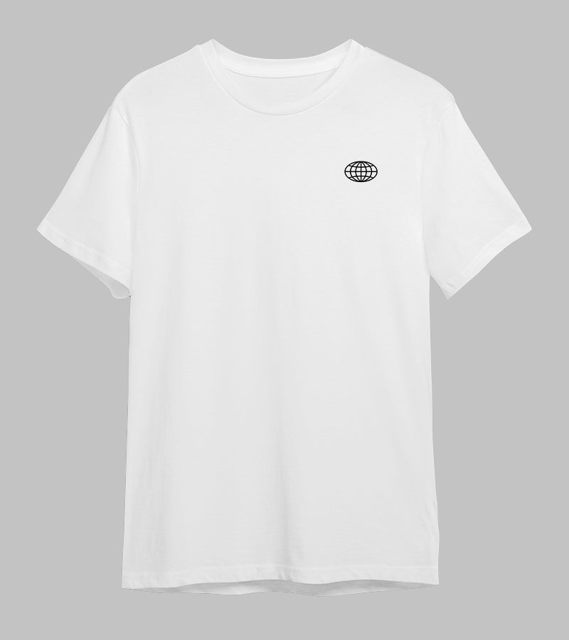 OnlyByGrace white t-shirt the world white front