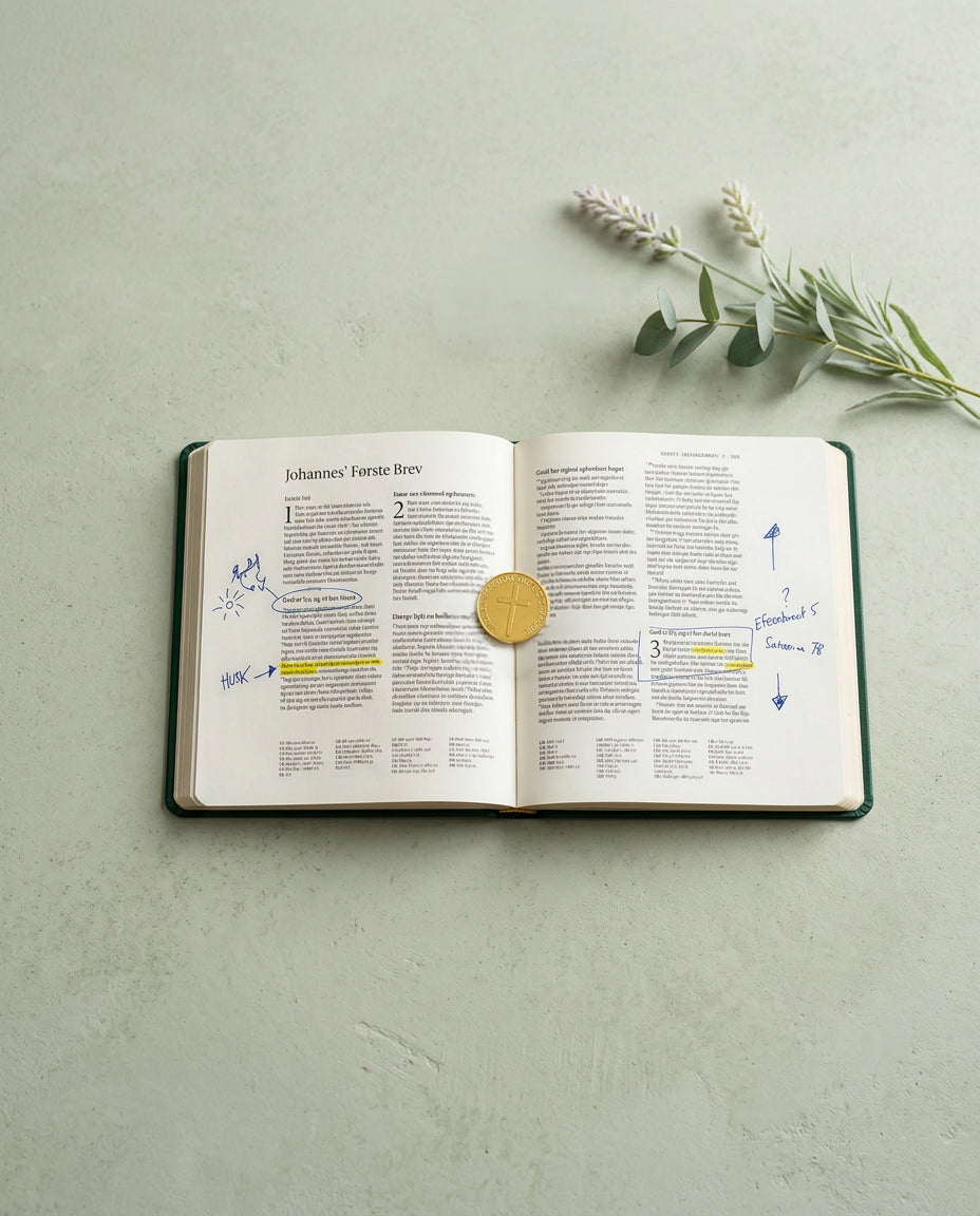 Voksendåb - Notesbibel og velsignelsesmønt