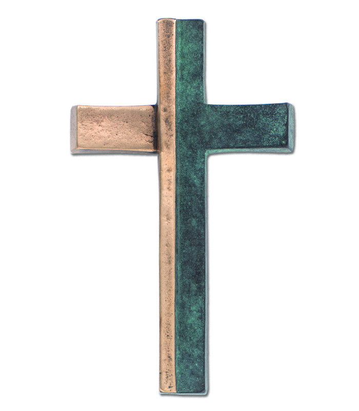 Bronze kors med grøn patinering143736