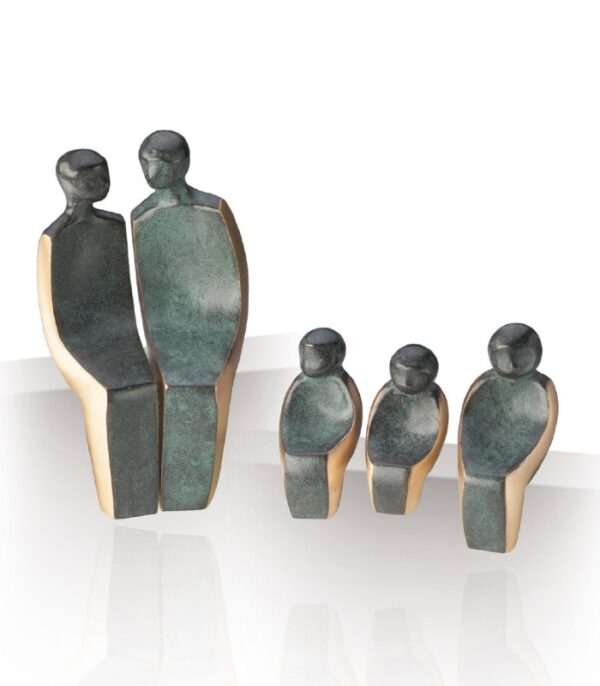 OnlyByGrace Bronzefigur Familie med tre børn