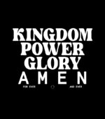 OnlyByGrace kingdom power glory t-skjorte med hvit trykk
