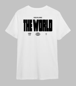 OnlyByGrace White t-shirt theworld white back