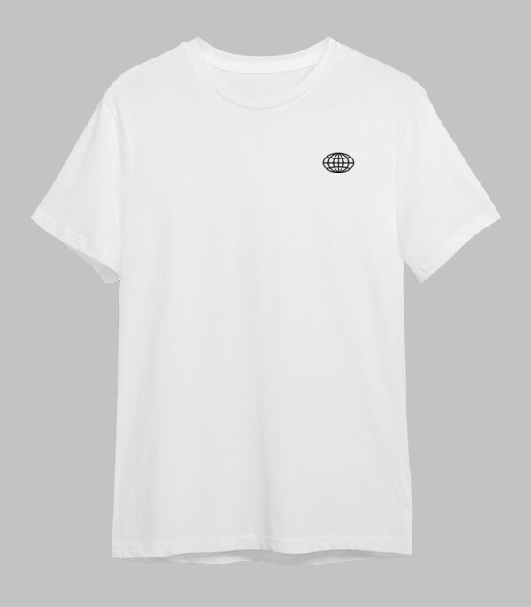 OnlyByGrace white t-shirt the world white front