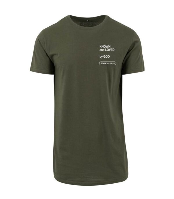 OnlyByGrace-t shirt Olivegreen Known and loved psalm 139