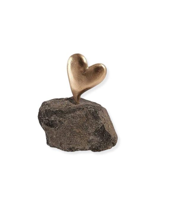 OnlyByGrace Bronze hjerte på sten 11 cm