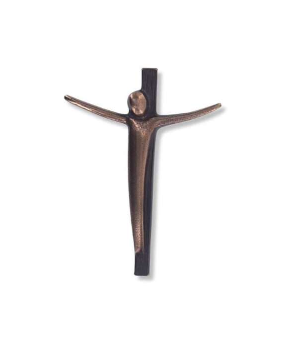 OnlyByGrace Bronzekors med kristus 11 cm