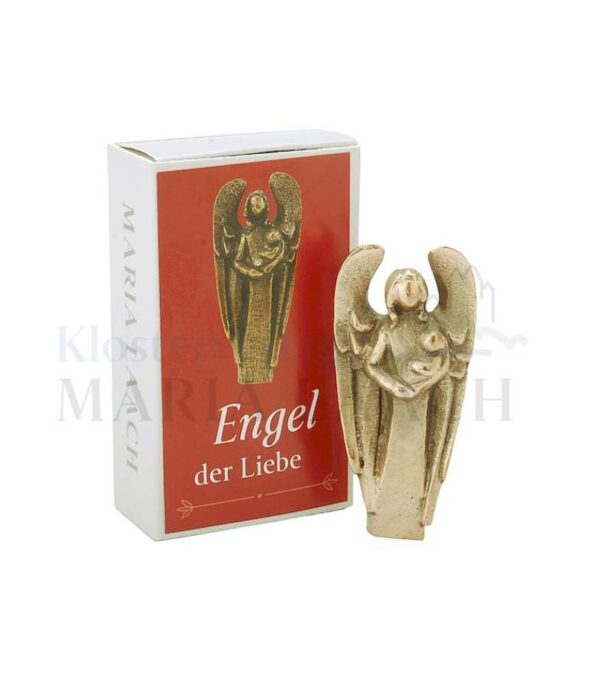 OnlyByGrace bronse engel med barn 7 cm boks