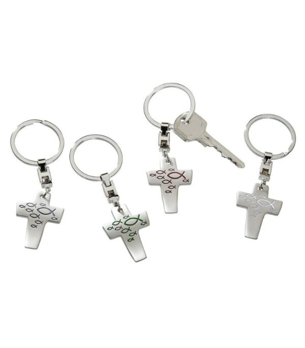 OnlyByGrace Key Ring Cross With Fish