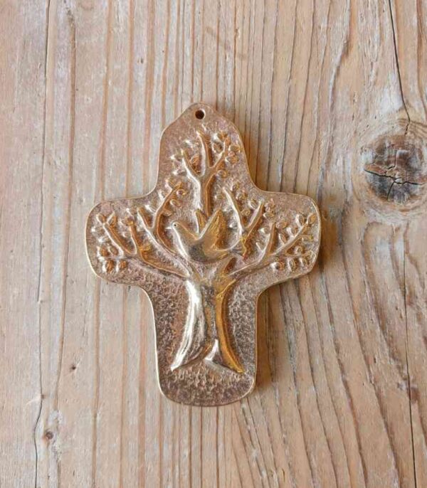 OnlyByGrace Bronse Cross Holy Spirit Dove and Tree of Life