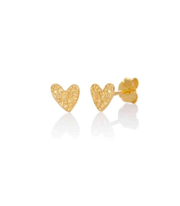 OnlyByGrace teksturerte hjerte øredobber gull