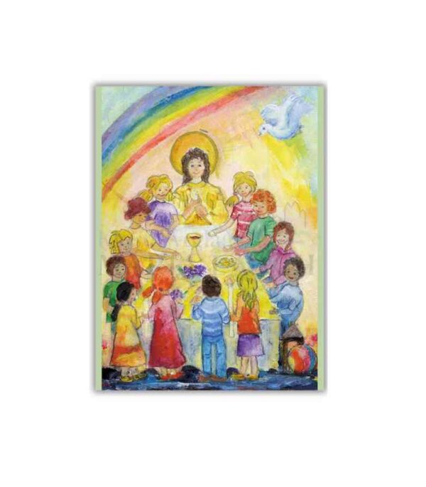 OnlyByGrace-Dobbeltkort Jesus holder festmåltid for børn
