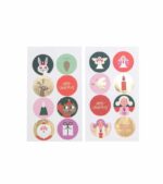 OnlyByGrace Stickers sæt Runde julemotiver med engle mm